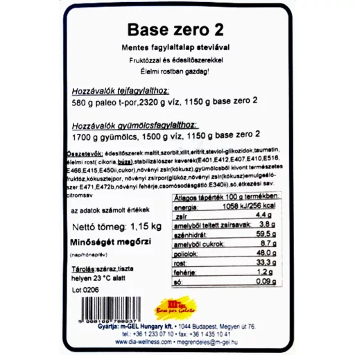 m-GEL Baze Zero2 steviás fagylaltalap