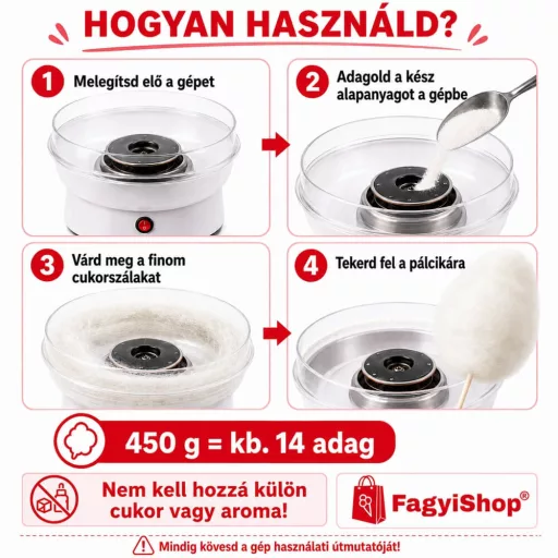 Készre kevert narancs ízű vattacukor alapanyag 450g
